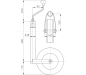 Preview: Deichselrad mit Stützlastwaage, Softgummi/Metall, 225 x 70 mm
