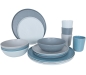 Preview: Geschirrset Molvadite, 16-teilig, blau/grau