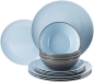 Preview: Geschirrset Vivid Line 12-tlg. hellblau-anthrazit