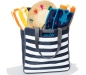 Preview: Einkaufstasche Meori, Marine Blau, Streifen