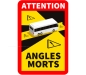 Preview: Warnschild "Angles Morts" Toter Winkel magnetisch