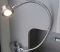 Preview: LED-Schwanenhalsleuchte silber 1,5Watt, mit USB Ladeanschluss