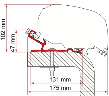 Adapter Hymer F80 L, 600cm