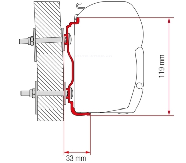 Adapter Hymer, 300 cm