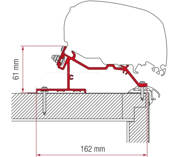 Adapter Caravan Roof, 3610 mm