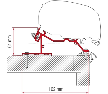 Adapter Caravan Roof, 3910 mm