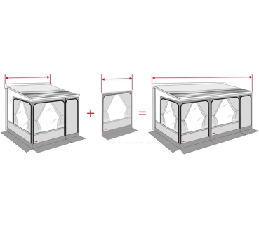 Preview: Frontwanderweiterung für Caravanstore ZIP XL 410/F45 400/F65 400/F80 S 400/Fiamma ZIP L 400, 100cm