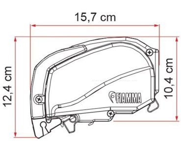 Markise Fiammastore F80 L 600, schwarz