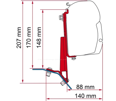 Preview: Fiamma Kit Ford Custom Lift Roof H1 Deep Black für F45/ F43 / F35 pro
