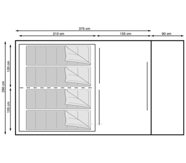Preview: Tunnelzelt Tucson 4, 260 x 530 x 200 cm