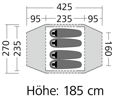 Kuppelzelt Odyssey 4, 4 Personen