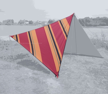 Preview: Sonnensegel „Zip Canvas" Oriental stripe cherry