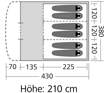 Tunnelzelt Vail 6