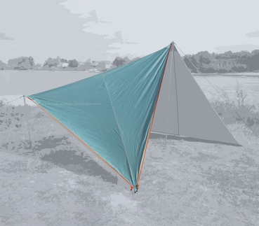 Preview: Sonnensegel „Zip Canvas" Caribbean ocean wave