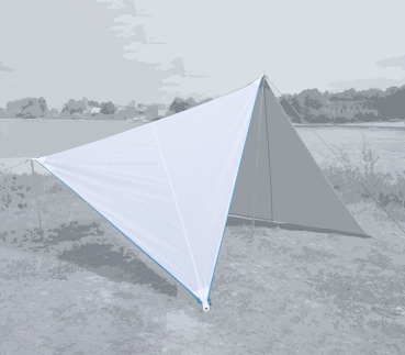 Preview: Sonnensegel „Zip Canvas" Caribbean white