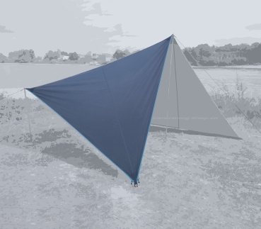 Preview: Sonnensegel „Zip Canvas" New Zealand sepia blue