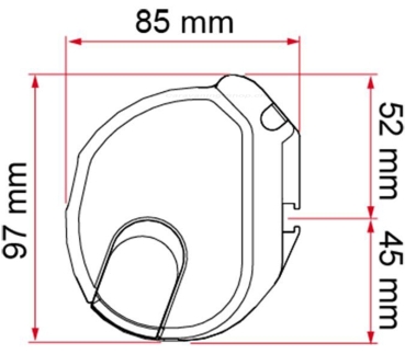 Markise F35 230, schwarz, Royal Grey