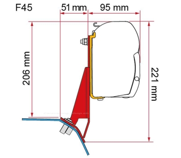 Markisenadapter Kit Ford Custom V710, links für F43, F45, F45s