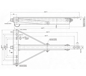 Preview: Ausdrehstütze ADS 460, TK 400 kg, Ausdrehlänge 450 mm