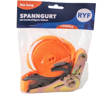 Preview: Spanngurt/Zurrgurt mit Ratsche und Haken, 5 m