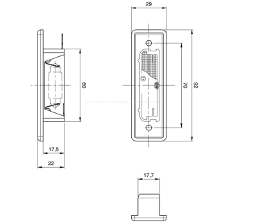 Preview: Hella Kennzeichenleuchte TL 34, 86 x 24 mm