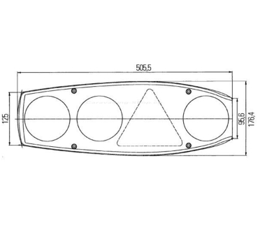 Hella Caraluna II Rückstrahler, für Wohnwagen links