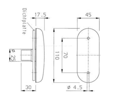 Preview: Jokon Begrenzungsleuchte PLR 2000, 110 x 45 mm