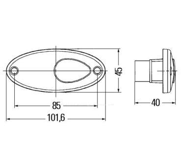 Preview: Hella Seitenmarkierungsleuchte, 101.6 x 45 x 40 mm