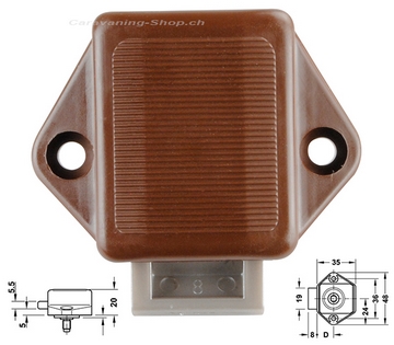 Mini PUSH-Lock-Schloss, braun