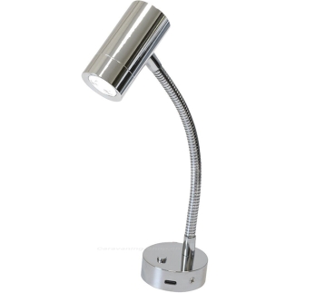 Leseleuchte Mini Tube D4 flex, Power LED, USB-C, mit Schalter, chrom