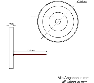 Aufbauleuchte mit Dimmschalter  6,2 W