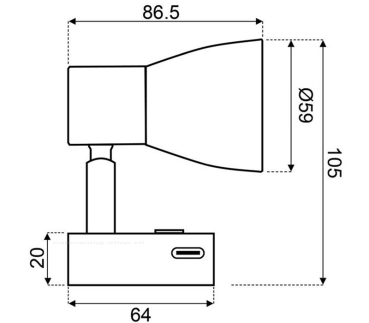 Aufbau-Leseleuchte mit USB