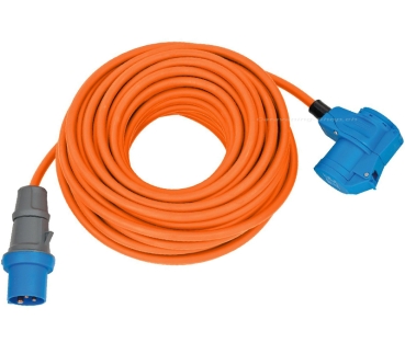Verlängerungskabel Camping CEE-CEE/Schuko, 25 m orange