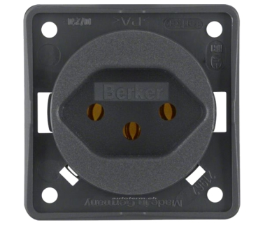 Steckdose Schweiz, anthrazit matt Integro