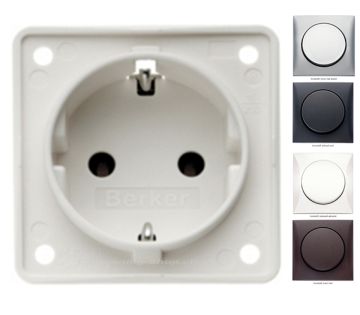 Steckdose Schuko, polarweiss matt Integro