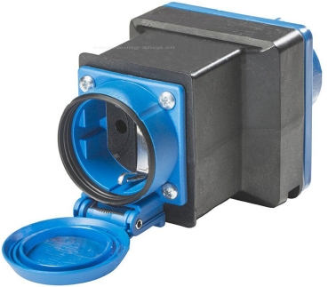 Preview: Adapterstecker CEE-Stecker + Schuko-Kupplung schwarz/blau