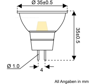 Preview: LED-Leuchtmittel, 10 – 30 Volt, warmweiss, dimmbar