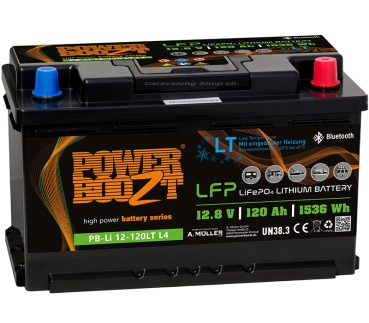 Powerboozt Lithium 120 Ah, Kaltwetterbatterie