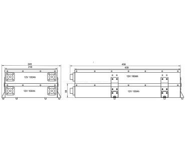 Preview: BullTron Lithium Batterie Slim Polar 100 Ah, mit Smart BMS