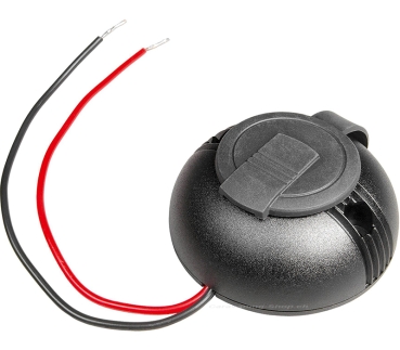 Preview: PROCAR Aufbau-Doppelsteckdose USB-C/USB-A rund, mit Deckel