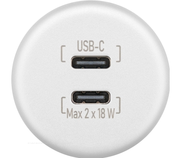 Dualer Einbaucharger USB-C, weiss
