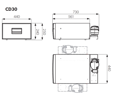 Preview: Dometic CoolMatic CD 30 - Kompressorkühlschublade, 30 l