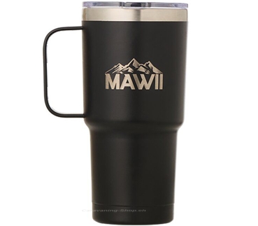 Edelstahl Becher mit Henkel, 600 ml, schwarz
