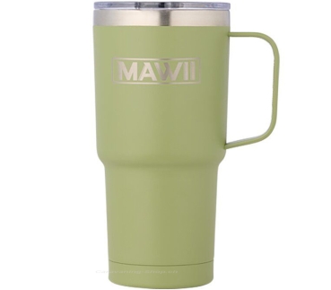 Edelstahl Becher mit Henkel, 600 ml, olive
