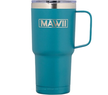 Edelstahl Becher mit Henkel, 600 ml, petrol