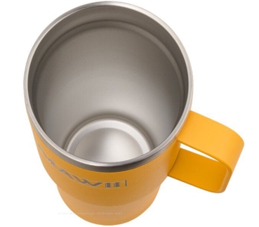 Preview: Edelstahl Becher mit Henkel, 600 ml, gelb