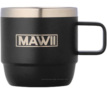 Edelstahl Espresso Tasse mit Henkel, 177 ml, schwarz