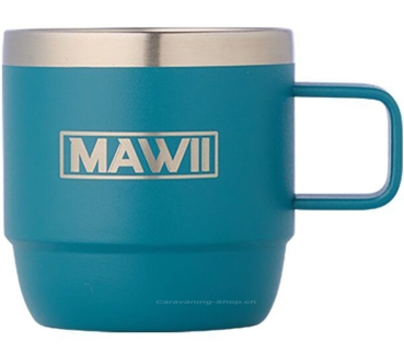 Edelstahl Espresso Tasse mit Henkel, 177 ml, petrol