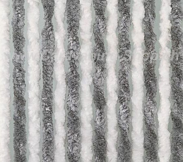 Chenille Flauschvorhang 56 x 175 cm grau/weiß