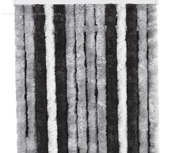 Chenille-Flauschvorhang Zelt/Balkon 100 x 205 cm, grau/anthrazit/schwarz